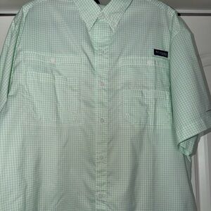 Columbia Men's Light Green Plaid Shirt